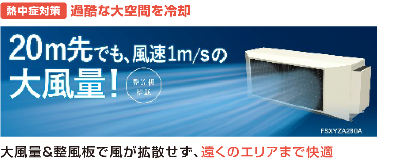 大空間向け空調機マルチジェット